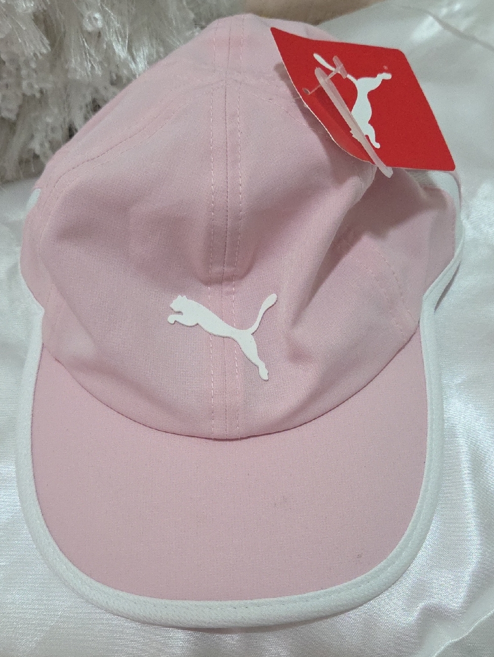 Puma Women's Pink White Cap with White Puma Logo